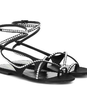 SAINT LAURENT GIA Crystal Sandals